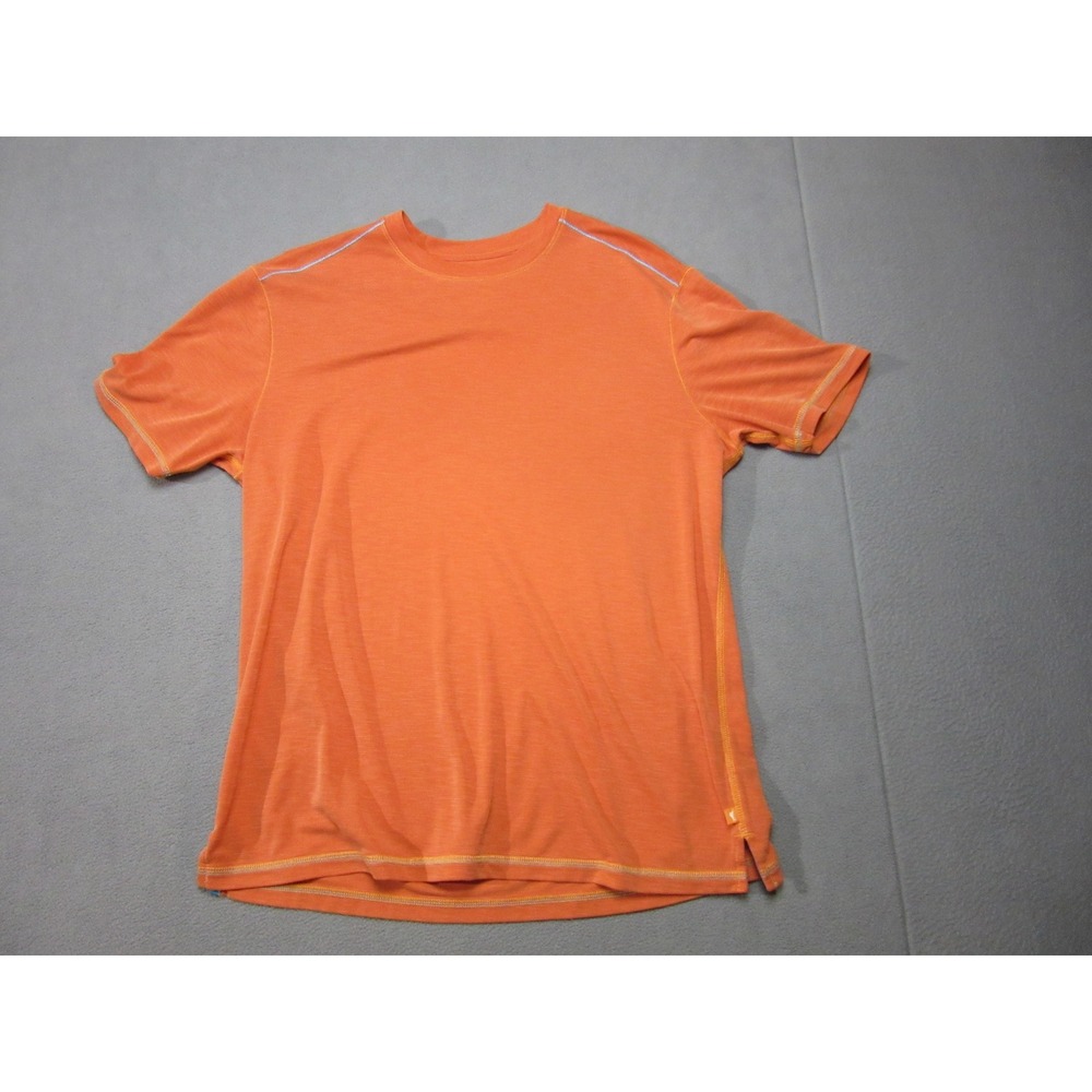 Tommy Bahama Shirt Mens Medium Orange Tee Tencel Blend Short Sleeve Crew Neck